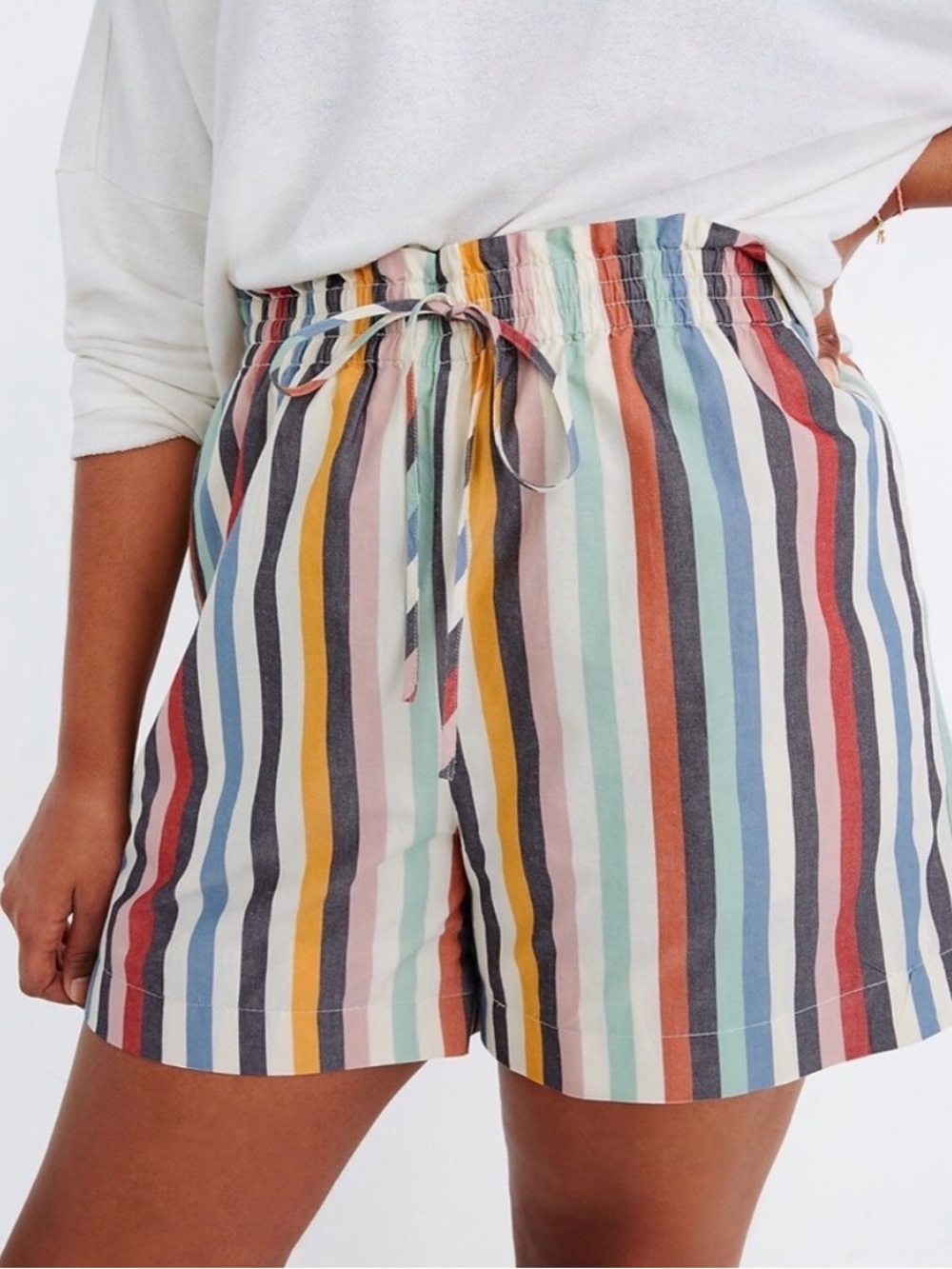Madewell Multicolor Vertical Stripe Drawstring Shorts